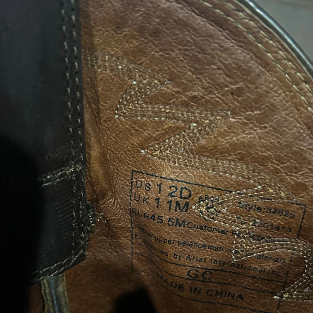 Ariat Brown Cowboy western 4LR Cowboy men’s boots sz 12 - Picture 6 of 6
